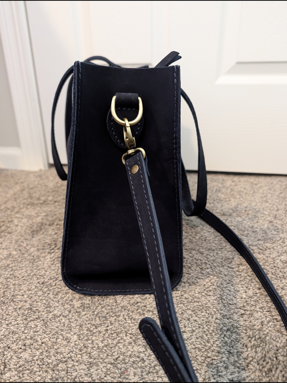 Portland Leather East/West Lola Velvet Blue - Picture 3 of 8